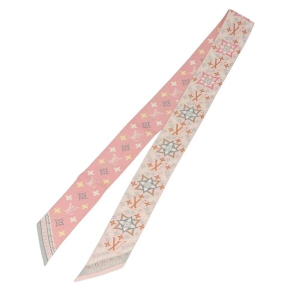 LOUIS VUITTON Bando BB Flowers Forever Scarf Silk Pink - Picture 1 of 6